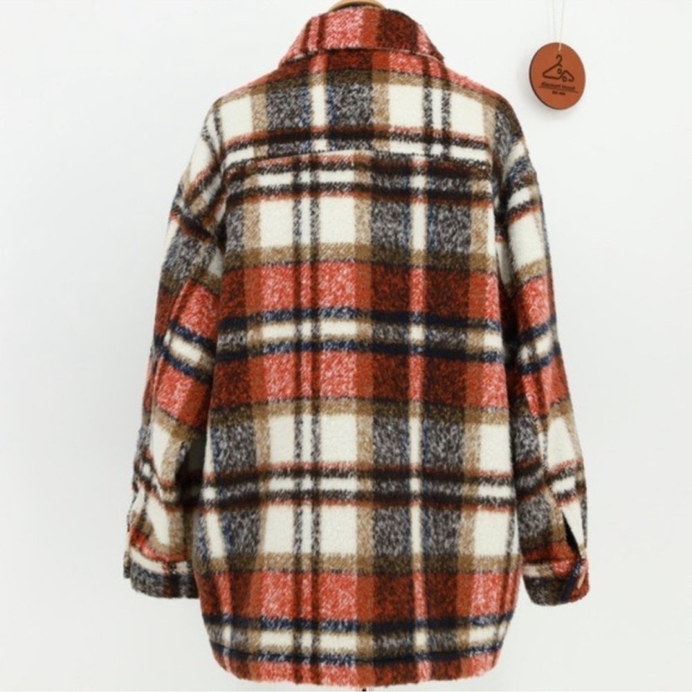 Zara Plaid Brushed Flannel Heavyweight Shacket Jacket Women’s Small - Picture 3 of 16